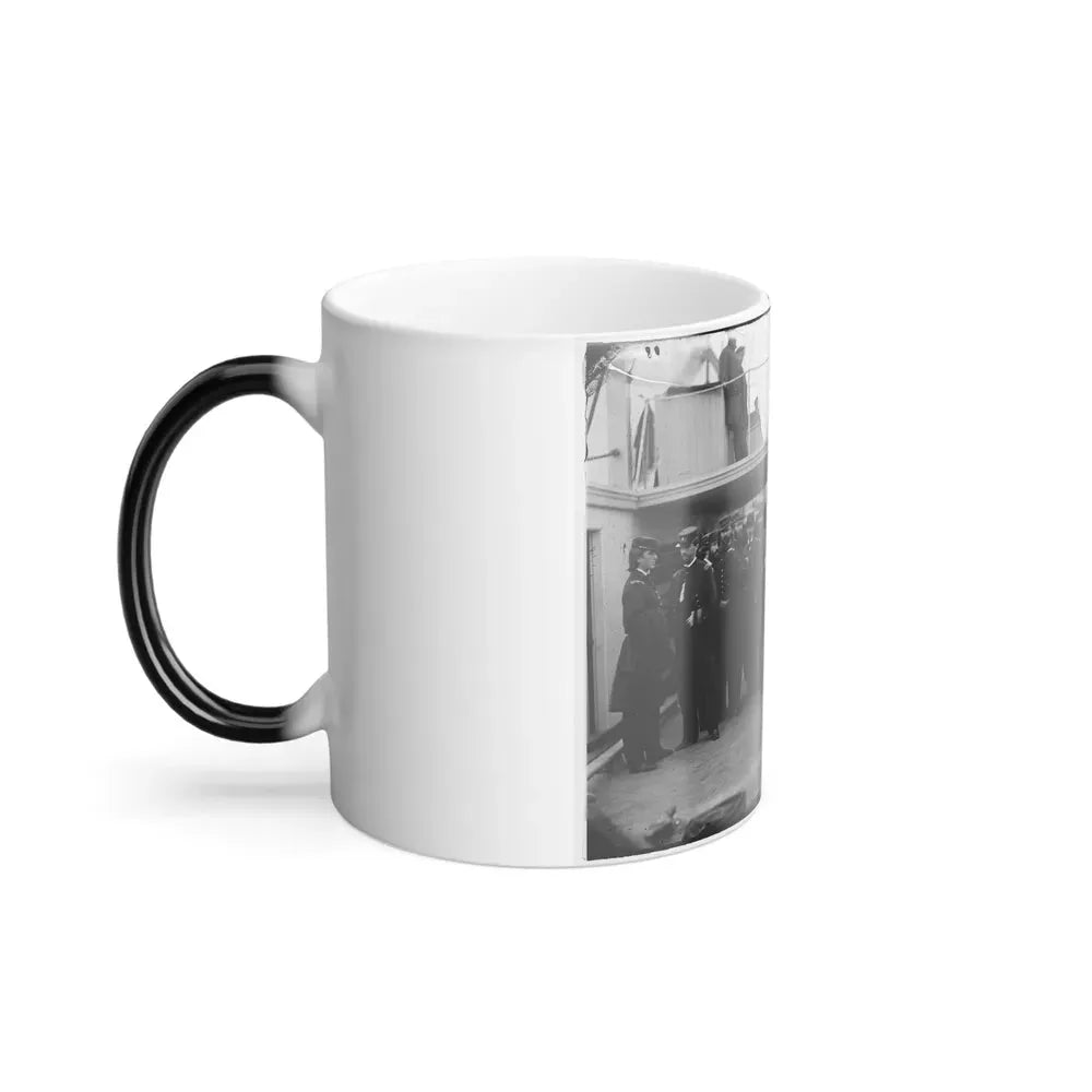 Hampton Roads, Va. Rear Admiral David D. Porter and Staff Aboard His Flagship, U.S.S. Malvern (U.S. Civil War) Color Changing Coffee Mug 11oz - Go Mug Yourself