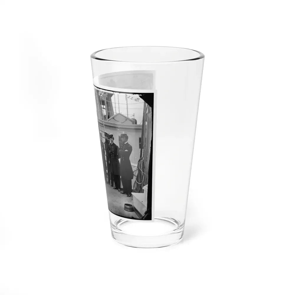 Hampton Roads, Va. Rear Admiral David D. Porter And Staff Aboard His Flagship, U.S.S. Malvern (U.S. Civil War) Pint Glass 16oz - Go Mug Yourself