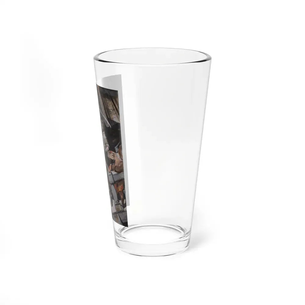 Hand-to-hand fighting on Ship Deck illustration, circa 1910 - Pint Glass 16oz - Go Mug Yourself