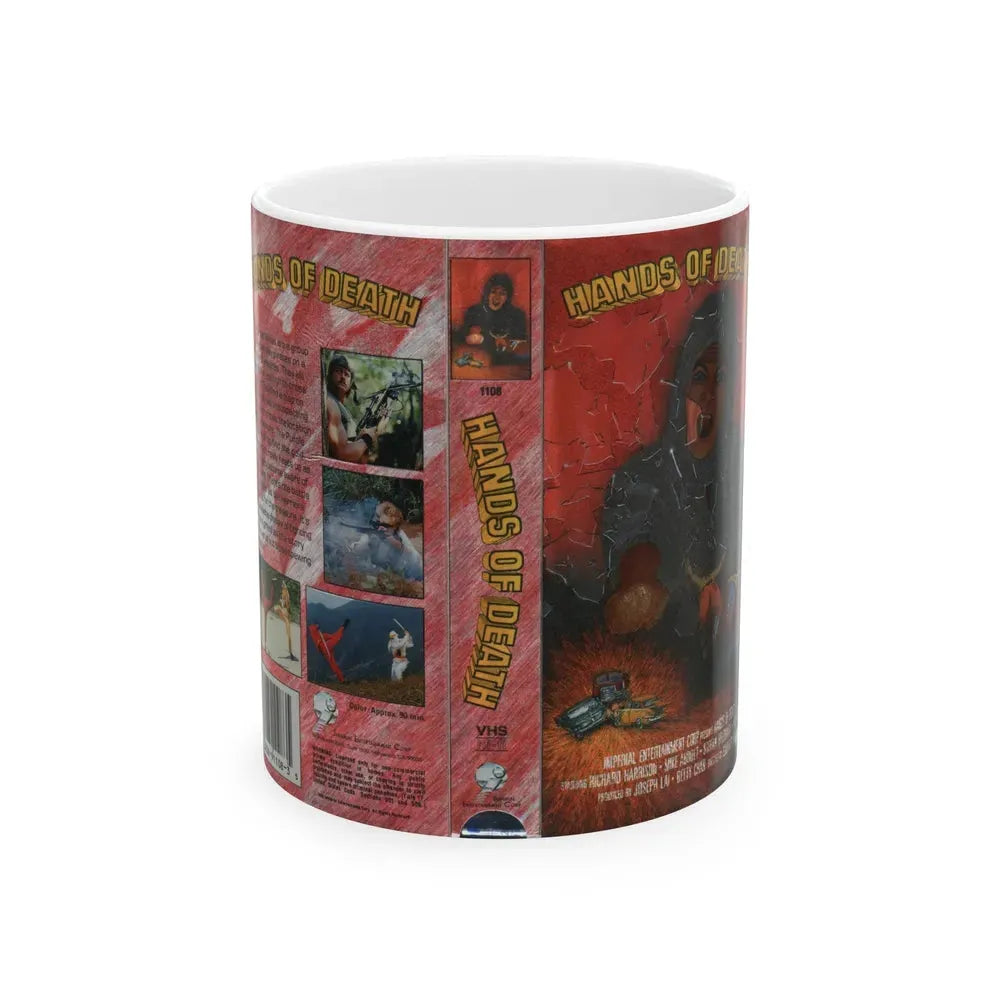 HANDS OF DEATH (VHS COVER) - White Coffee Mug 11oz - Go Mug Yourself