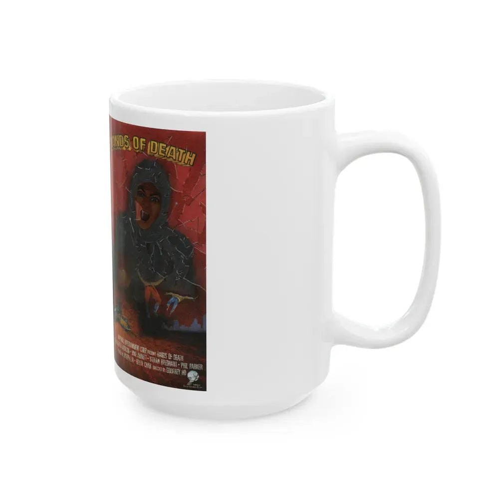 HANDS OF DEATH (VHS COVER) - White Coffee Mug - Go Mug Yourself