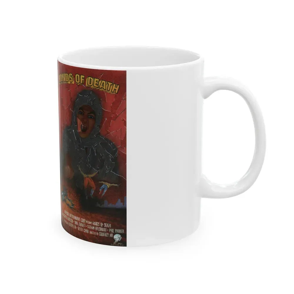 HANDS OF DEATH (VHS COVER) - White Coffee Mug - Go Mug Yourself