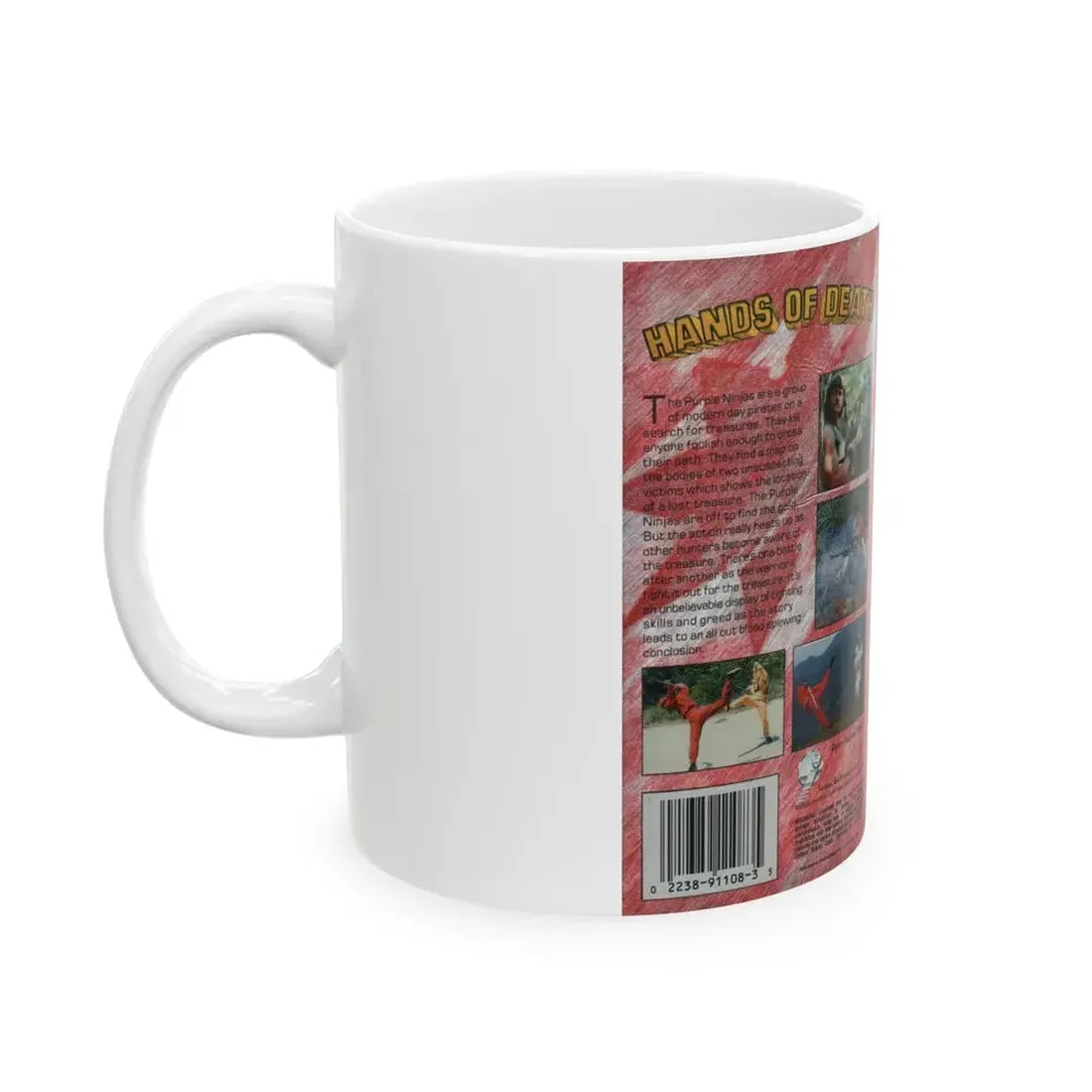 HANDS OF DEATH (VHS COVER) - White Coffee Mug - Go Mug Yourself