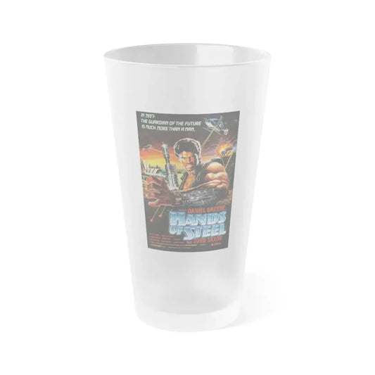 HANDS OF STEEL 1986 Movie Poster - Frosted Pint Glass 16oz 16oz Frosted - Go Mug Yourself