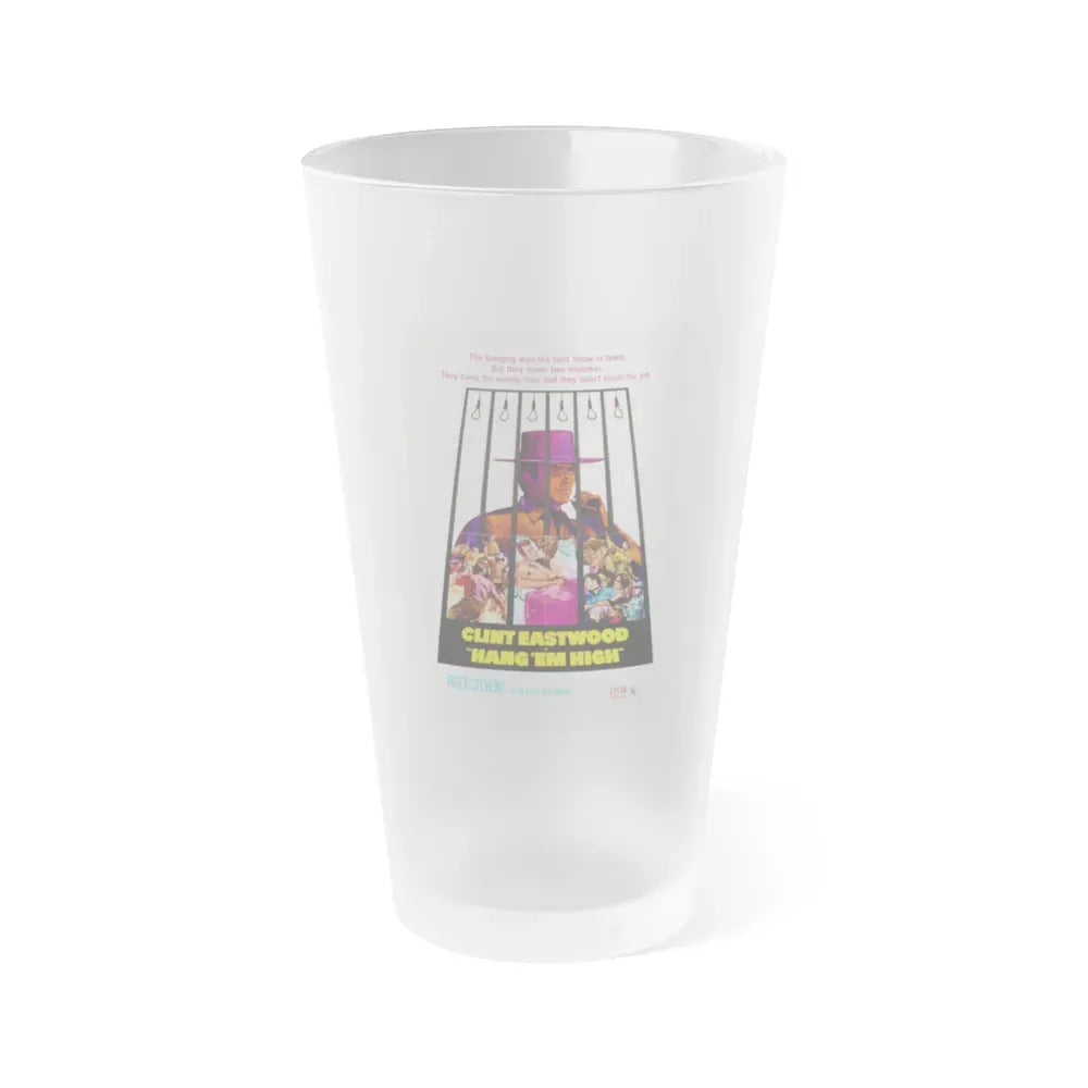HANG 'EM HIGH 1968 Movie Poster - Frosted Pint Glass 16oz 16oz Frosted - Go Mug Yourself