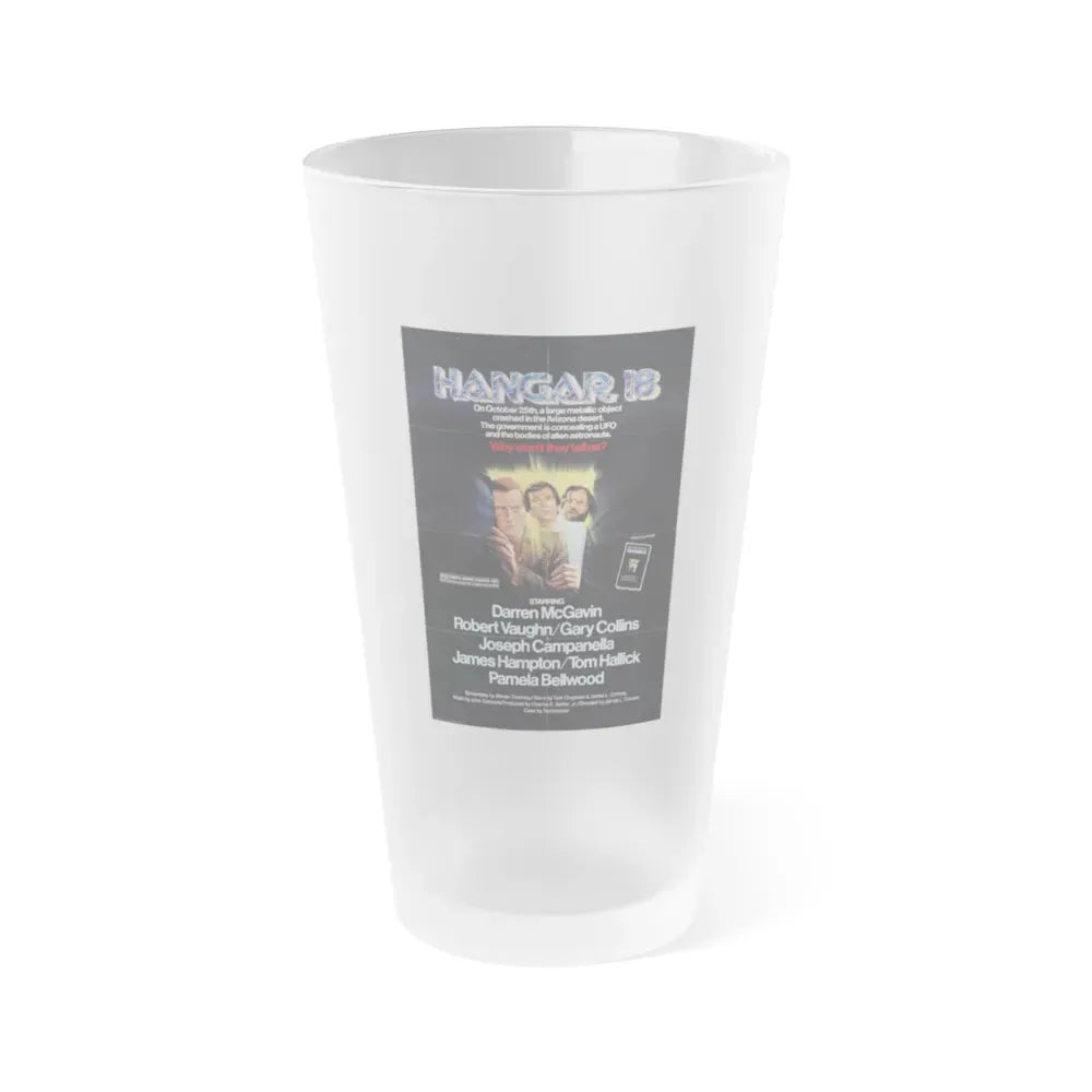 HANGAR 18 1980 Movie Poster - Frosted Pint Glass 16oz 16oz Frosted - Go Mug Yourself