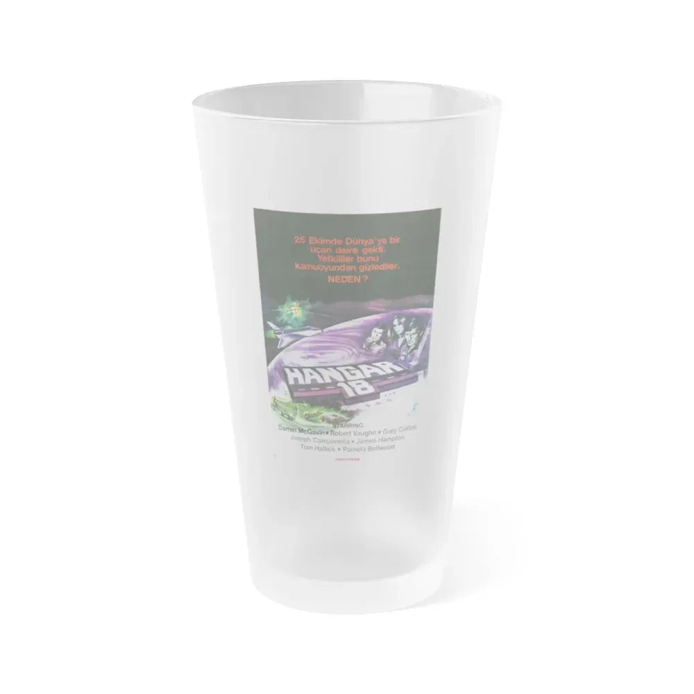 HANGAR 18 (TURKISH) 1980 Movie Poster - Frosted Pint Glass 16oz 16oz Frosted - Go Mug Yourself