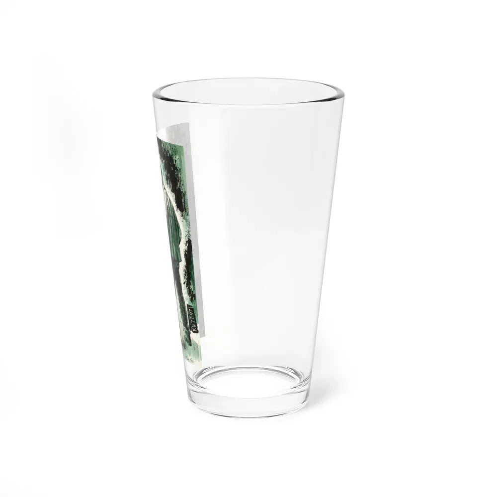 Hanging Deer with Man, magazine story illustration, circa late 1950s-early '60s - Pint Glass 16oz - Go Mug Yourself