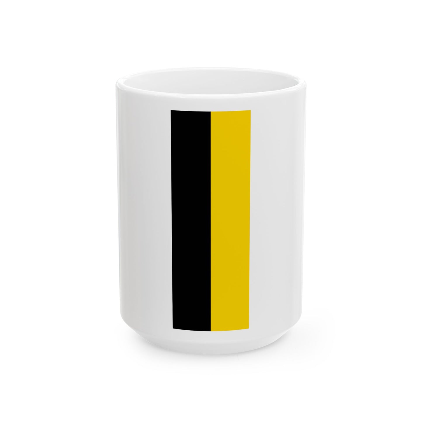 Hanging flag black yellow Bavarian colour (Germany) White Coffee Mug-15oz-Go Mug Yourself