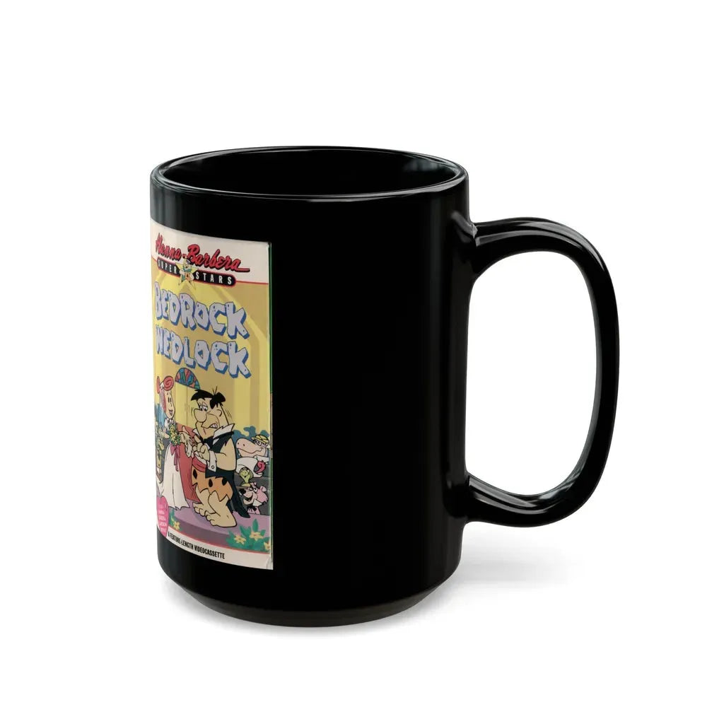 HANNA BARBERA SUPERSTARS BEDROCK WEDLOCK (VHS COVER) - Black Coffee Mug - Go Mug Yourself