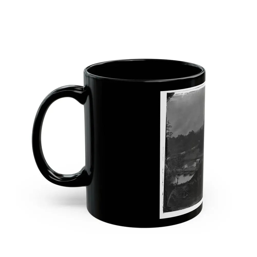 Hanovertown Ferry, Va. Pontoon Bridges Across The Pamunkey, With Wagons (U.S. Civil War) Black Coffee Mug - Go Mug Yourself