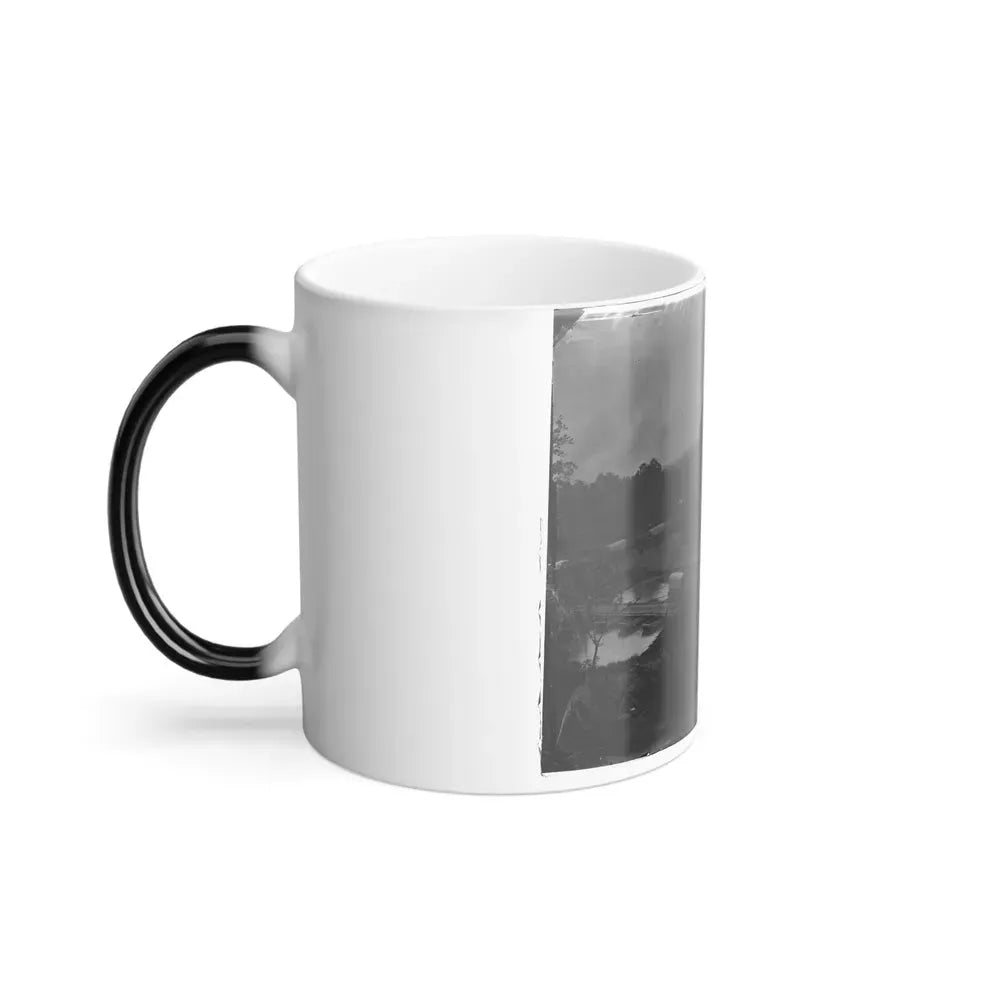 Hanovertown Ferry, Va. Pontoon Bridges Across the Pamunkey, With Wagons (U.S. Civil War) Color Changing Coffee Mug 11oz - Go Mug Yourself