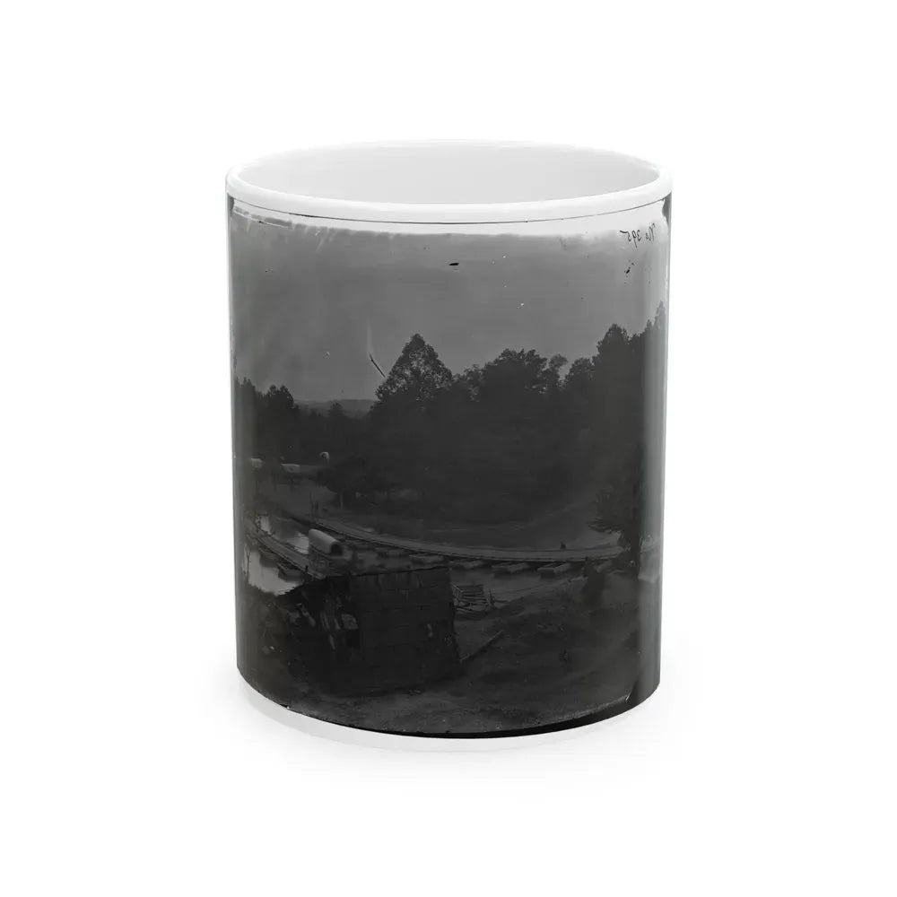 Hanovertown Ferry, Va.  Pontoon Bridges Across The Pamunkey, With Wagons (U.S. Civil War) White Coffee Mug 11oz - Go Mug Yourself