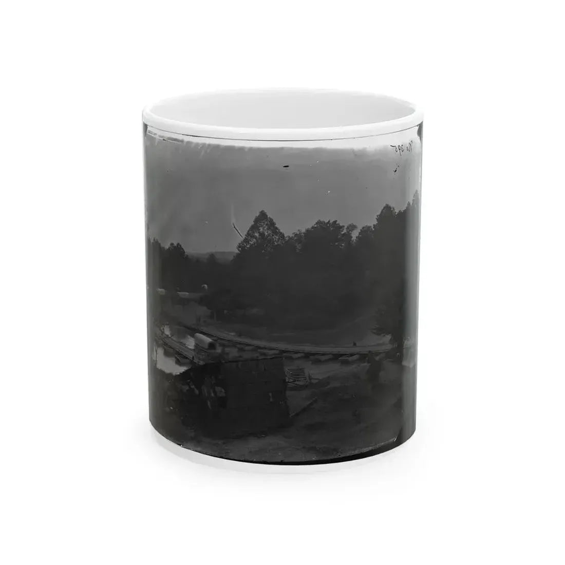Hanovertown Ferry, Va.  Pontoon Bridges Across The Pamunkey, With Wagons (U.S. Civil War) White Coffee Mug 11oz - Go Mug Yourself