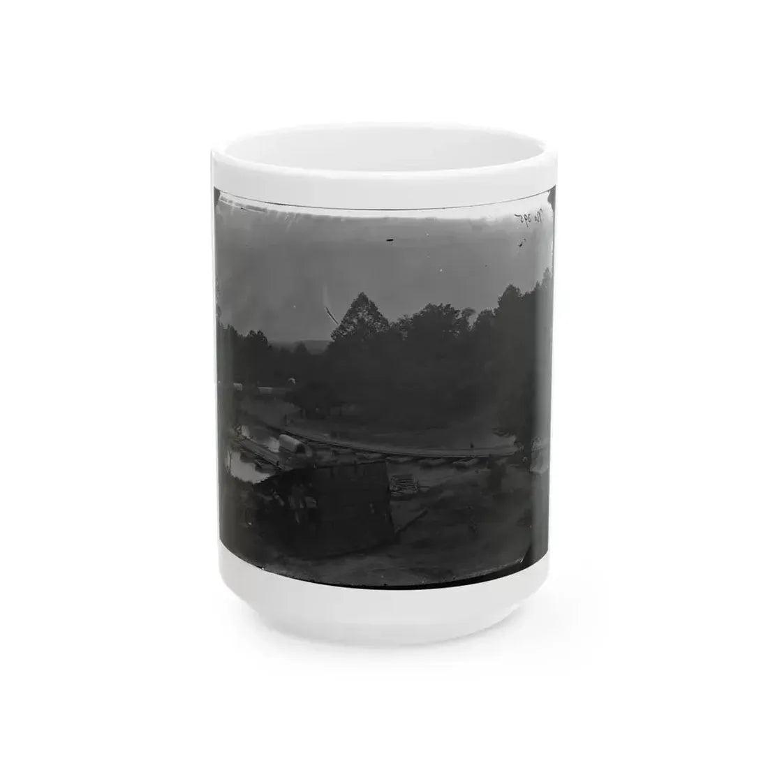 Hanovertown Ferry, Va.  Pontoon Bridges Across The Pamunkey, With Wagons (U.S. Civil War) White Coffee Mug 15oz - Go Mug Yourself