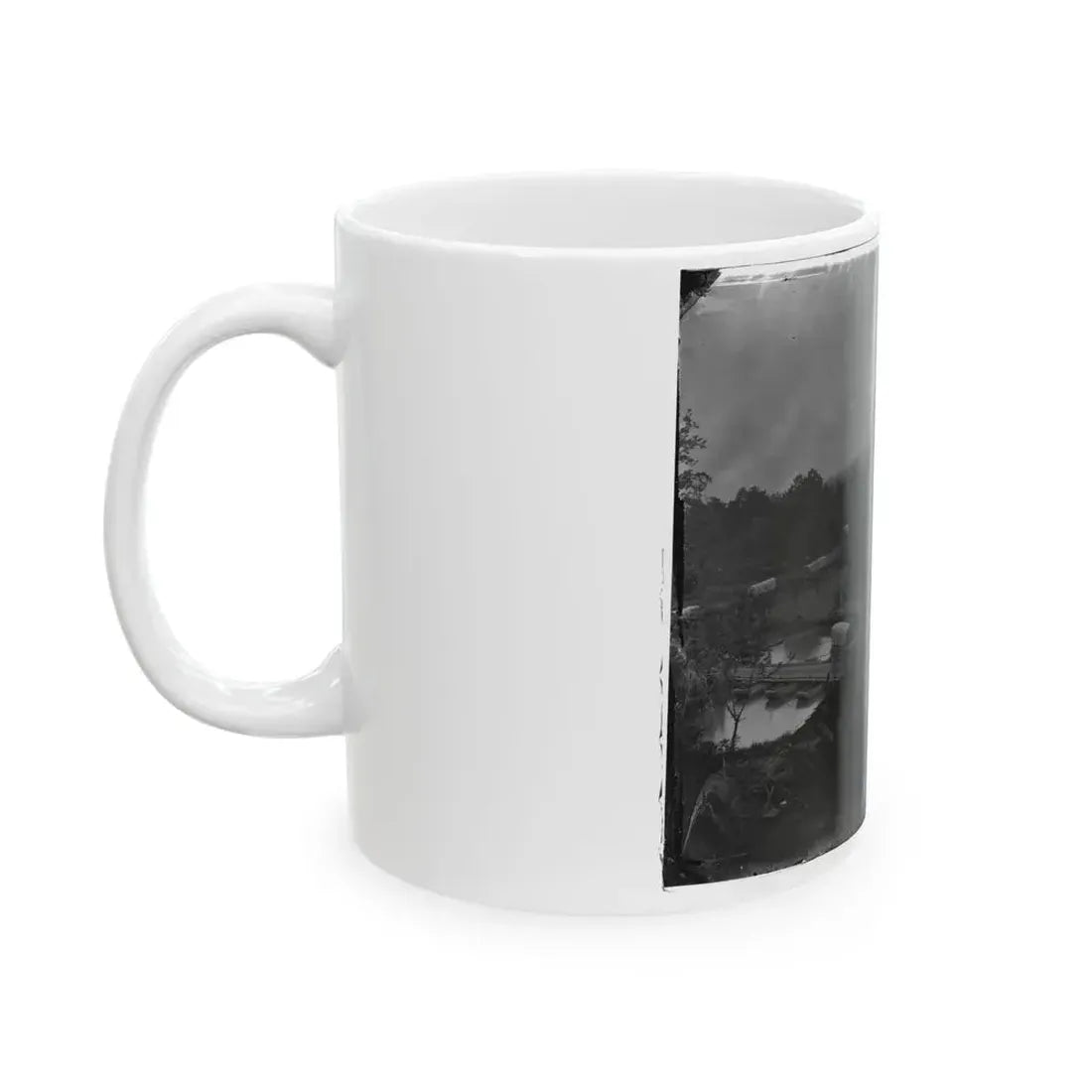Hanovertown Ferry, Va.  Pontoon Bridges Across The Pamunkey, With Wagons (U.S. Civil War) White Coffee Mug - Go Mug Yourself