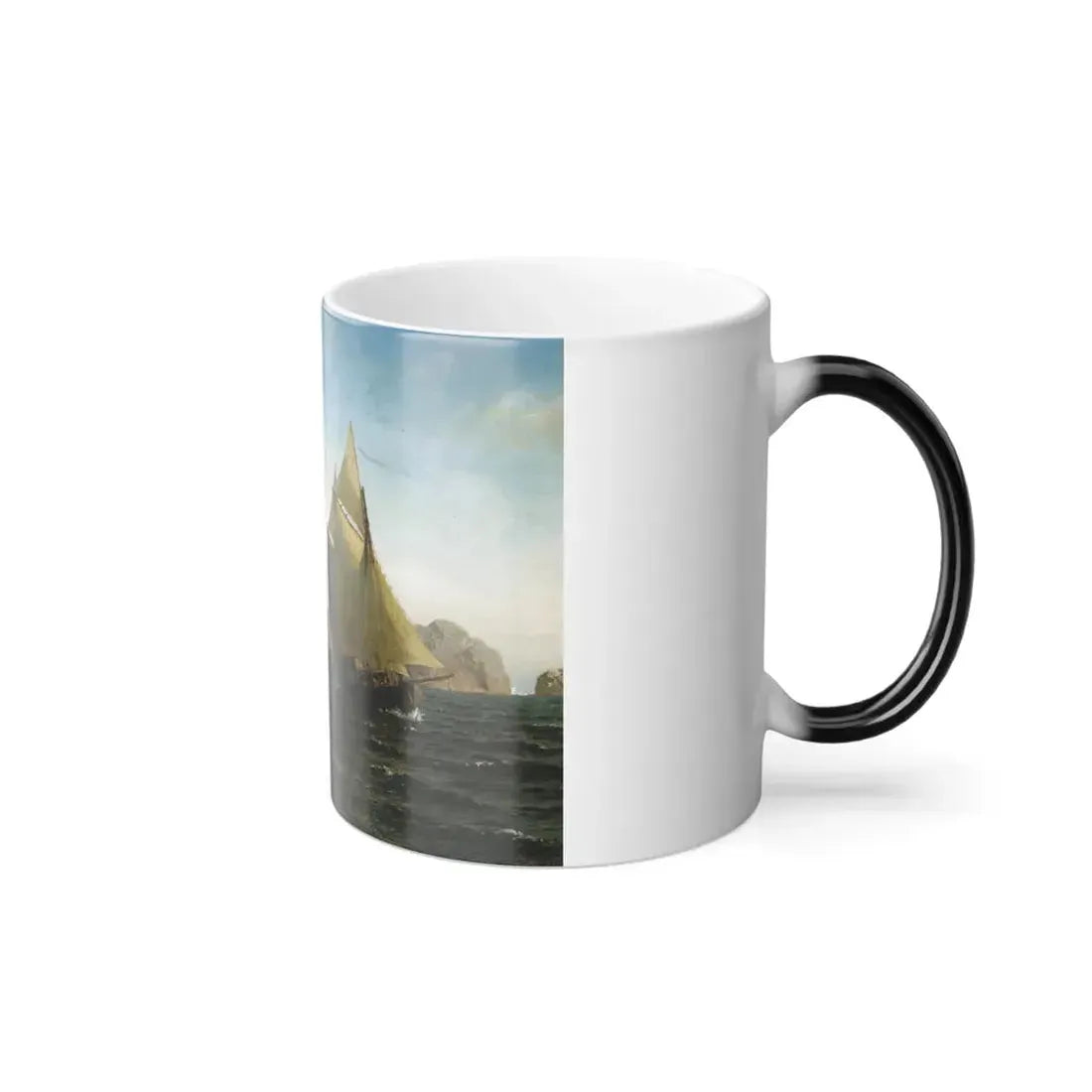 Hans Fredrik Gude (1825-1903) Seilbater Pa Fjorden - 1880 - Color Changing Mug 11oz - Go Mug Yourself