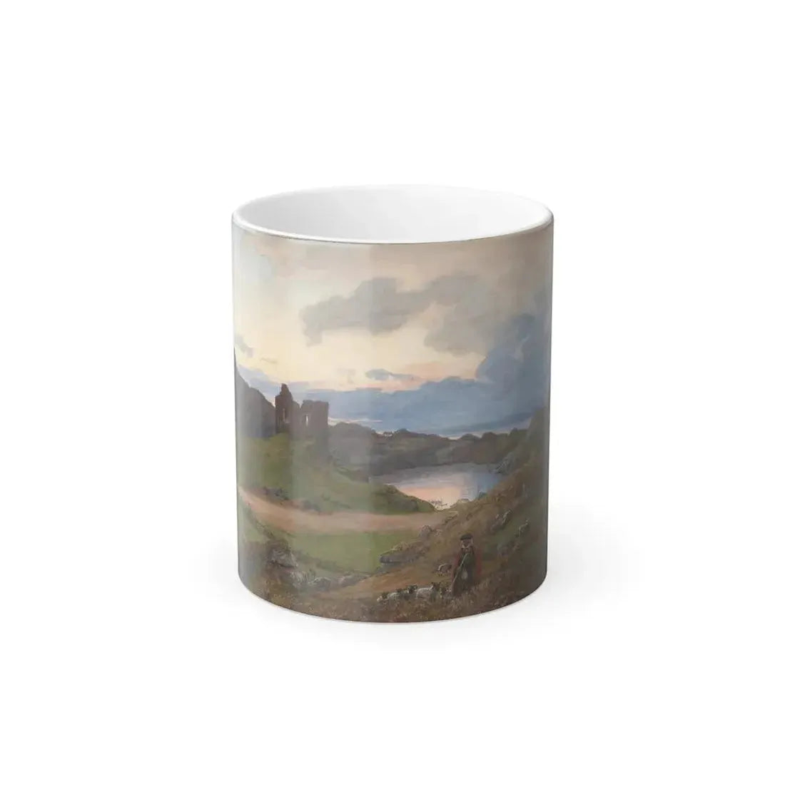 Hans Gude (1825-1903) Landskap Ved Tarbert Castle, Skottland - pencil and watercolour 1877 - Color Changing Mug 11oz 11oz - Go Mug Yourself