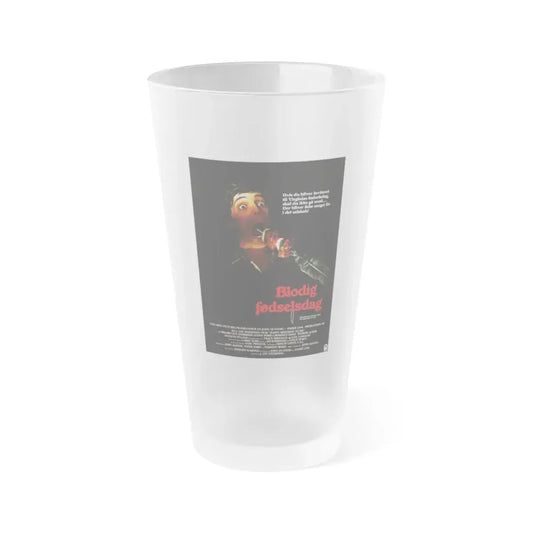 HAPPY BIRTHDAY TO ME (DANISH) 1981 Movie Poster - Frosted Pint Glass 16oz 16oz Frosted - Go Mug Yourself