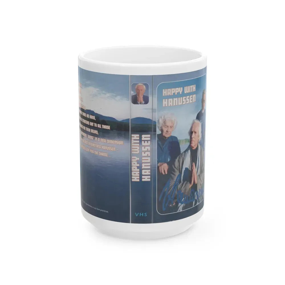 HAPPY WITH HANUSSEN (VHS COVER) - White Coffee Mug 15oz - Go Mug Yourself