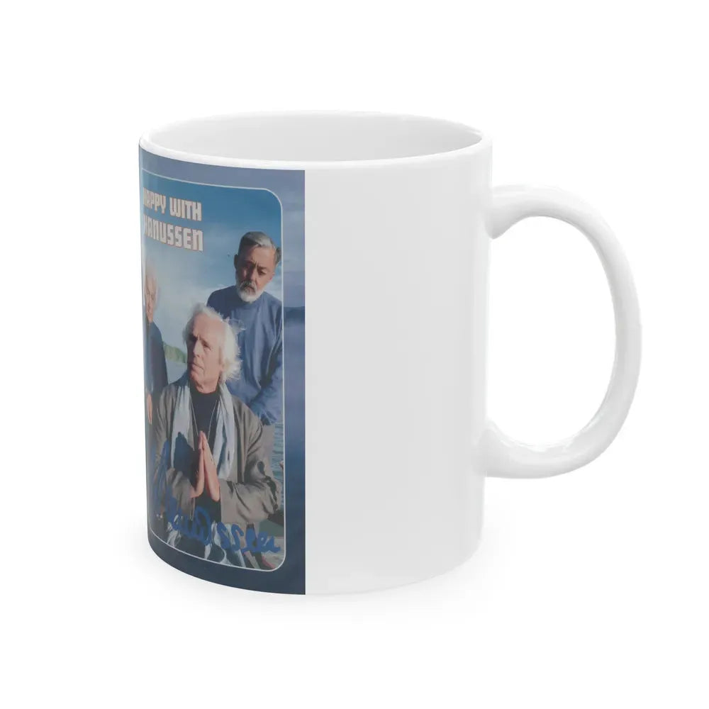 HAPPY WITH HANUSSEN (VHS COVER) - White Coffee Mug - Go Mug Yourself