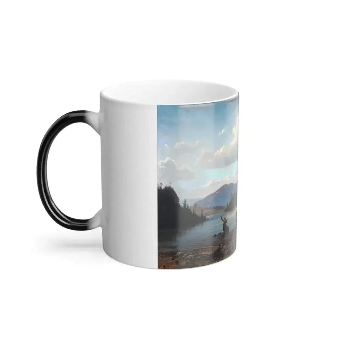Harald Torsslow (1839-1909) Stalking Elk - Oil on Canvas 1863 - Color Changing Mug 11oz - Go Mug Yourself