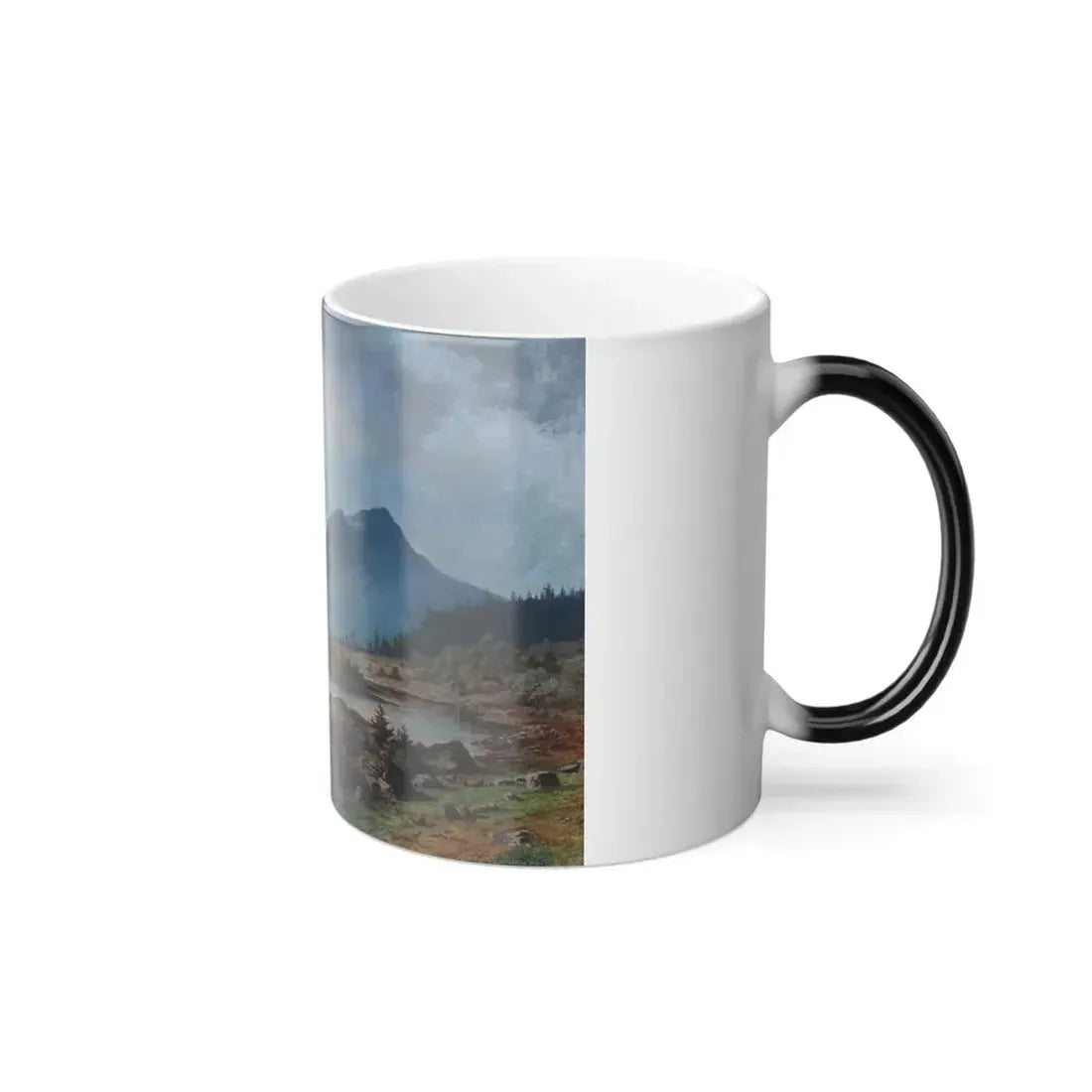 Harald Torsslow (1839-1909) Stalking Elk - Oil on Canvas 1863 - Color Changing Mug 11oz - Go Mug Yourself