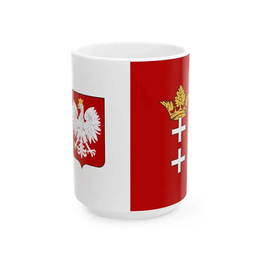 Harbour Authorities flag in Free City of Danzig (Poland) White Coffee Mug 15oz - Go Mug Yourself