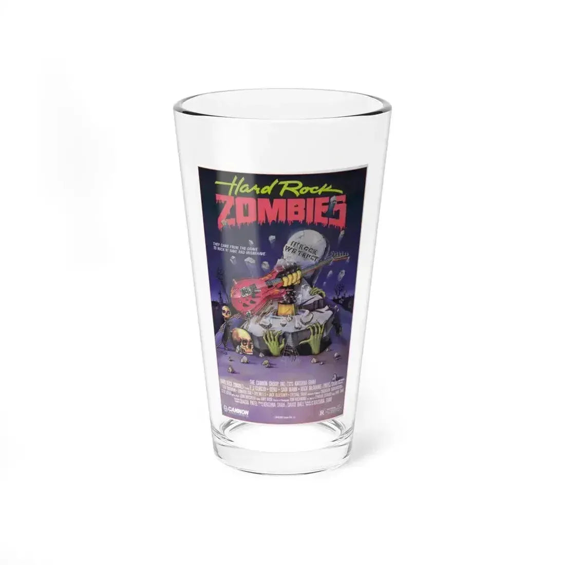HARD ROCK ZOMBIES 1984 Movie Poster - Pint Glass 16oz 16oz - Go Mug Yourself