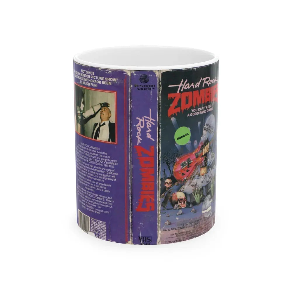 HARD ROCK ZOMBIES (VHS COVER) - White Coffee Mug 11oz - Go Mug Yourself