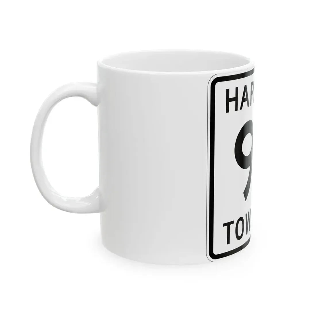 Harmony Township Route 92 Morrow County Ohio (Ohio) (Road Sign) White Coffee Mug - Go Mug Yourself