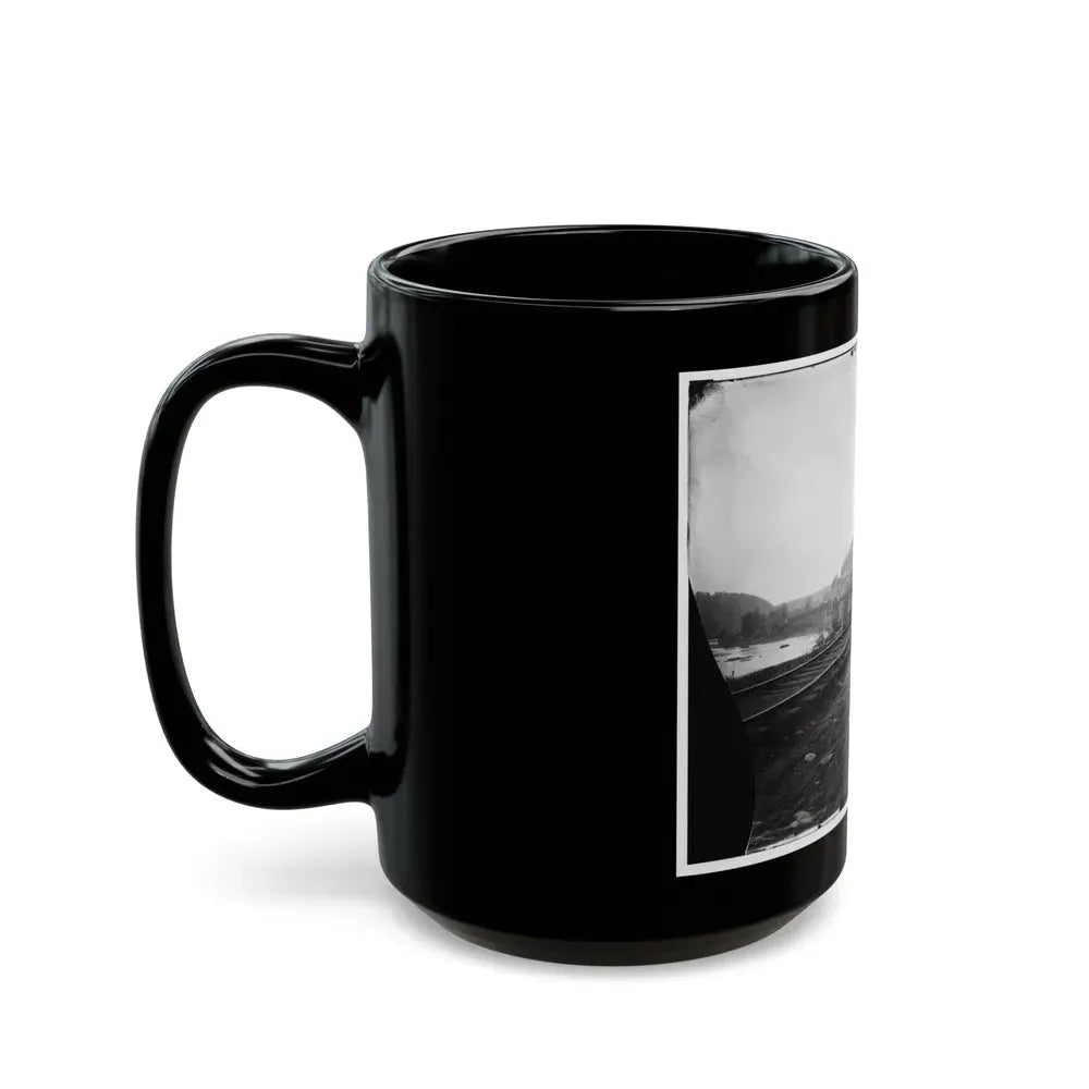 Harper's Ferry, W. Va. View Of The Town And Railroad Bridge (U.S. Civil War) Black Coffee Mug - Go Mug Yourself