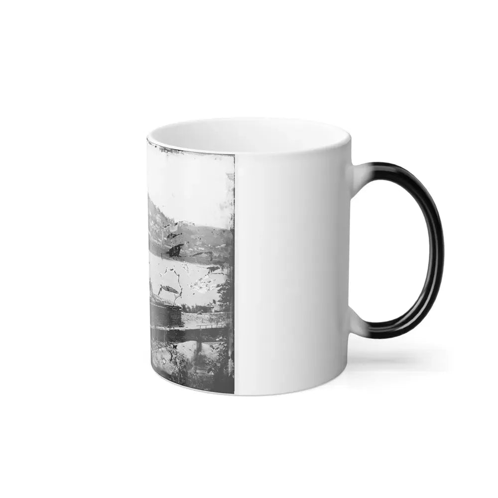 Harper's Ferry, W. Va. View of Town; Railroad Bridge in Ruins (U.S. Civil War) Color Changing Coffee Mug 11oz - Go Mug Yourself