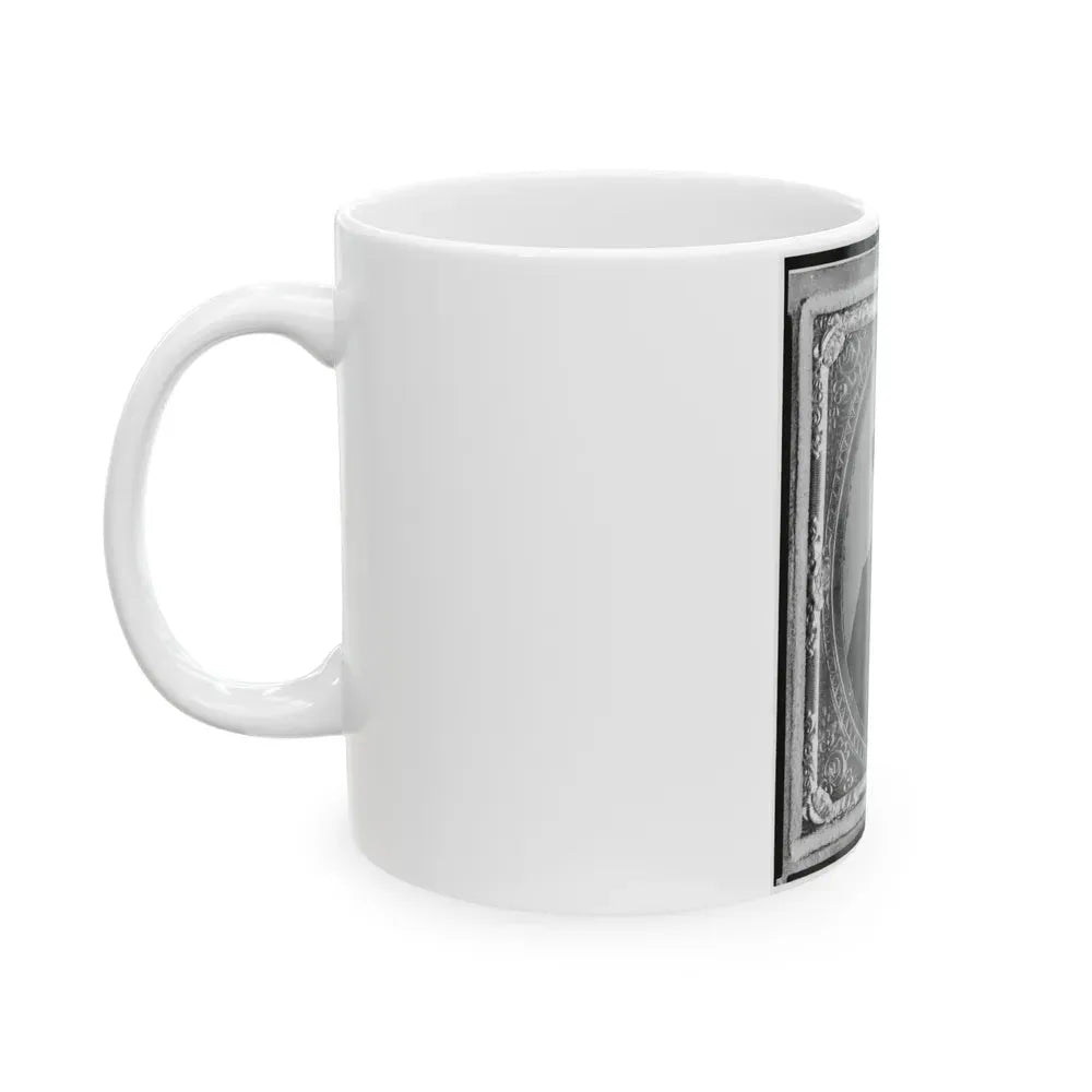 Harrison (Harry) Corbin, Pvt., U.S.A., Half-Length Portrait Facing Front (U.S. Civil War) White Coffee Mug - Go Mug Yourself