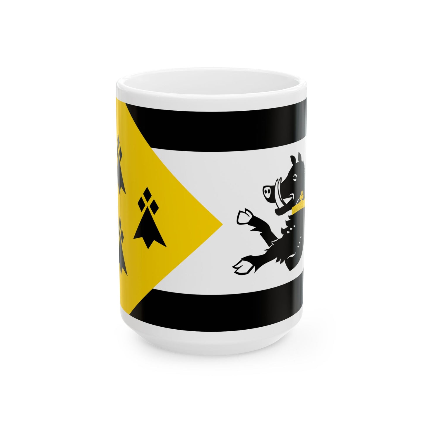 Haut-Leon traditional district flag (France) White Coffee Mug-15oz-Go Mug Yourself