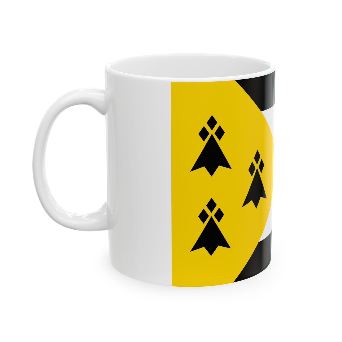 Haut-Leon traditional district flag (France) White Coffee Mug-Go Mug Yourself