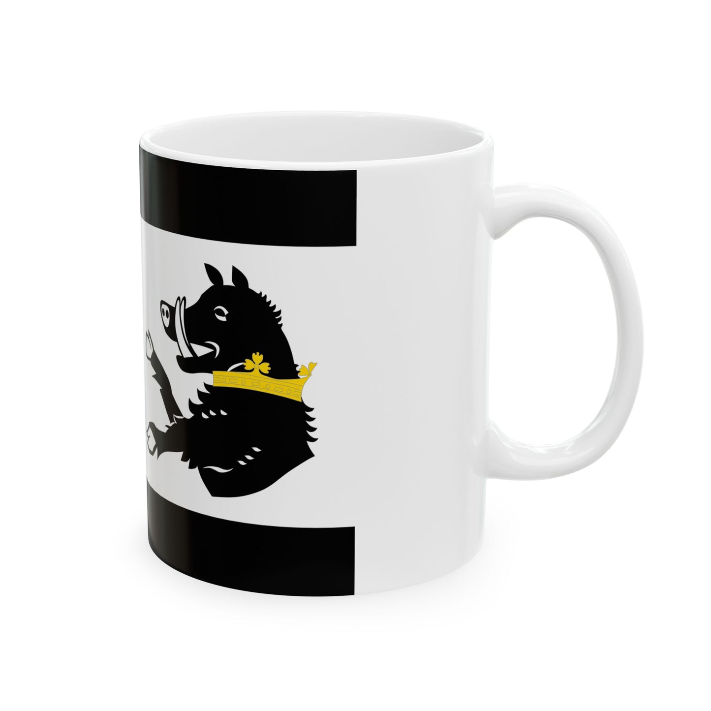 Haut-Leon traditional district flag (France) White Coffee Mug-Go Mug Yourself