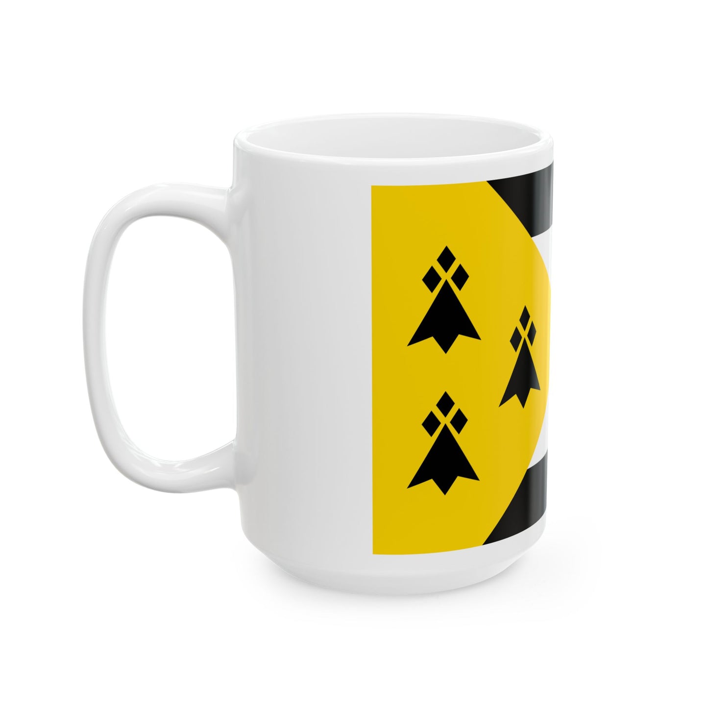 Haut-Leon traditional district flag (France) White Coffee Mug-Go Mug Yourself