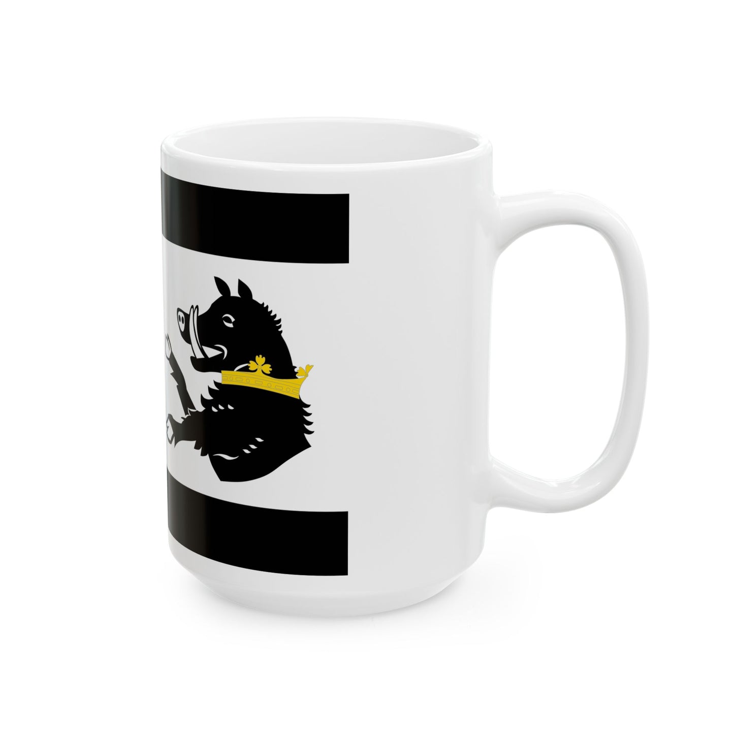 Haut-Leon traditional district flag (France) White Coffee Mug-Go Mug Yourself