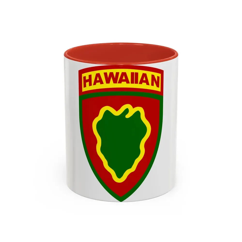 Hawaiian Division (U.S. Army) Accent Coffee Mug 11oz Red - Go Mug Yourself