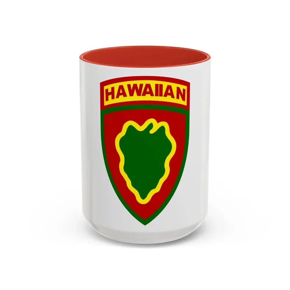 Hawaiian Division (U.S. Army) Accent Coffee Mug 15oz Red - Go Mug Yourself