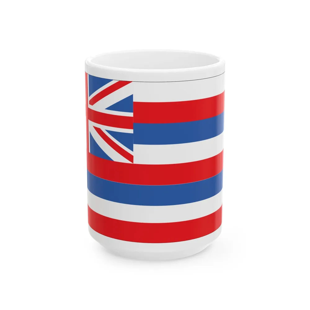 Hawaiian Flag Official (United States) White Coffee Mug 15oz - Go Mug Yourself