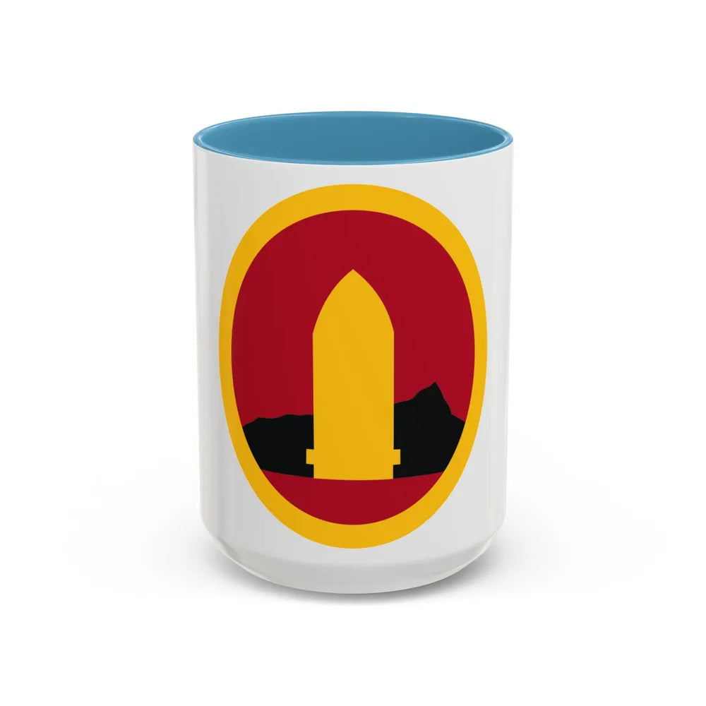 Hawaiian Seperate Coast Artillery Brigade (U.S. Army) Accent Coffee Mug 15oz Light Blue - Go Mug Yourself