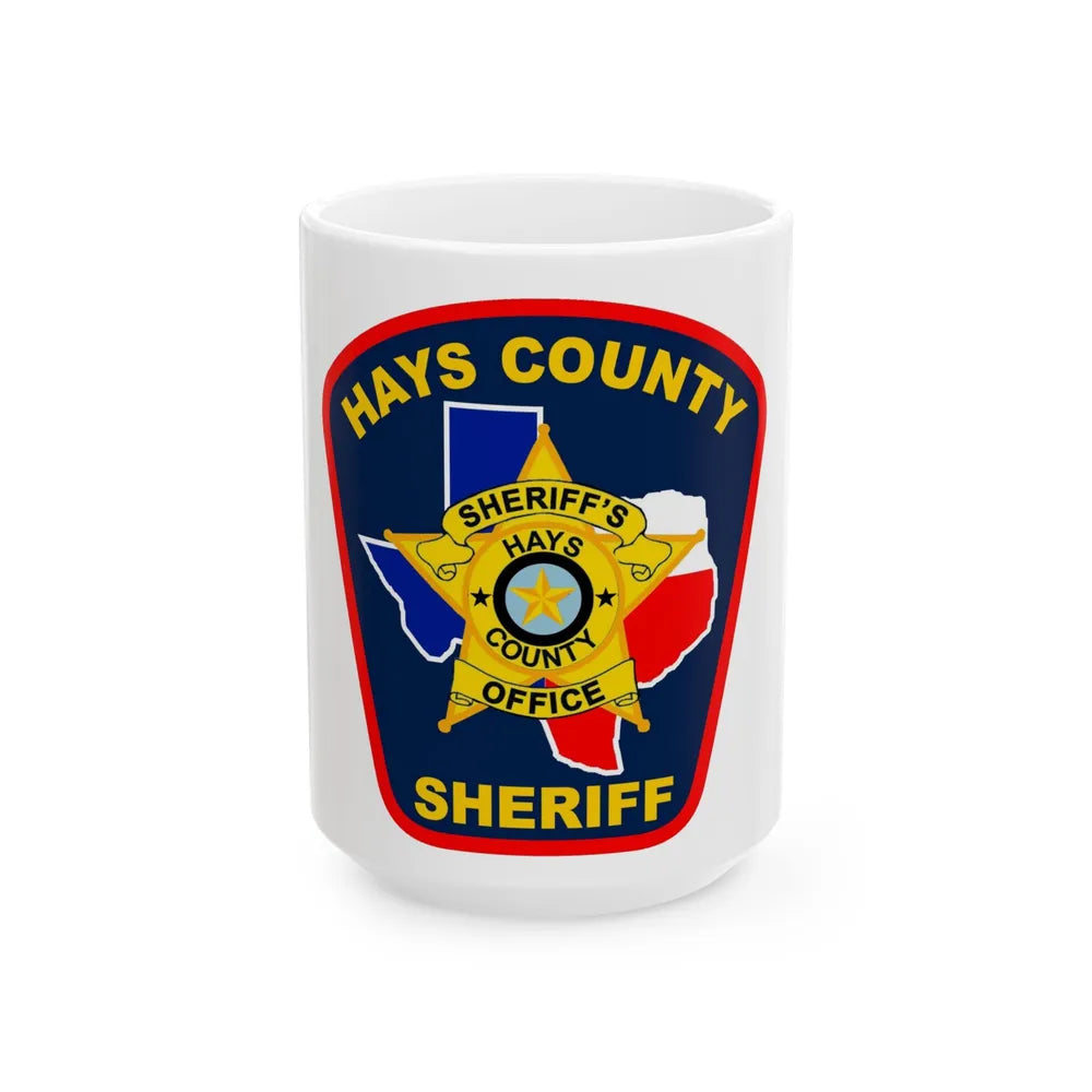 Hays County Sherrif Texas - White Coffee Mug 15oz - Go Mug Yourself