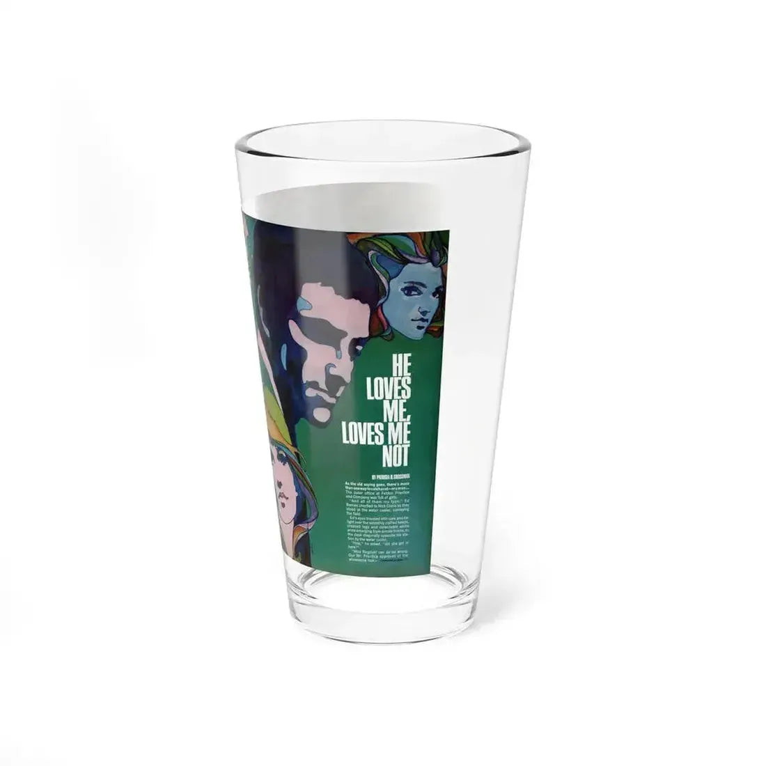 He Loves Me, Loves Me Not, Chatelaine magazine, March 1968 - Pint Glass 16oz - Go Mug Yourself