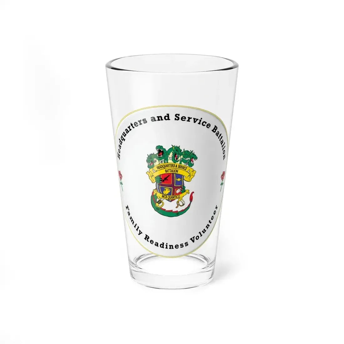 Headquarters And Service Battalion Family Readiness Volunteer (USMC) Pint Glass 16oz 16oz - Go Mug Yourself