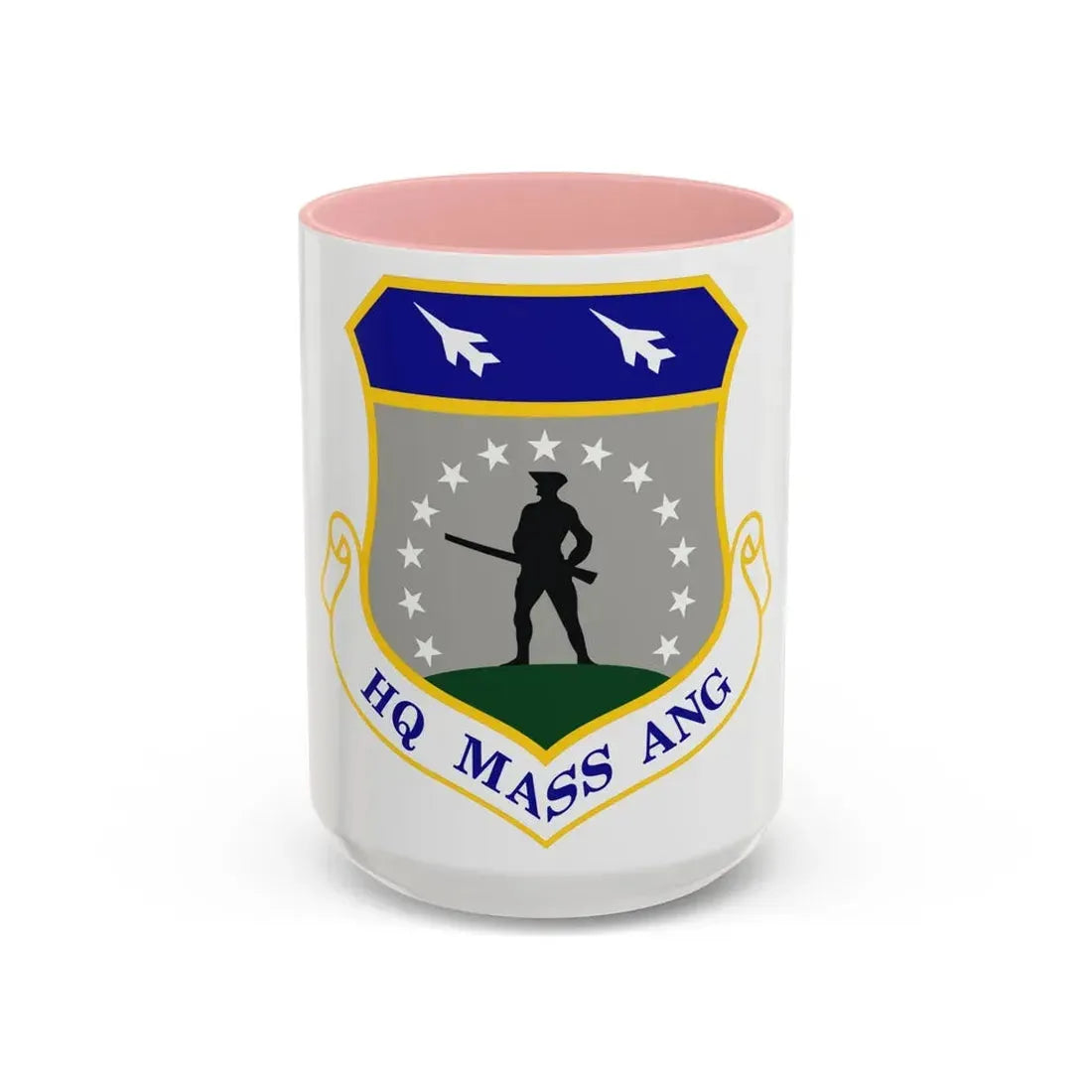 Headquarters Massachusetts Air National Guard (U.S. Air Force) Accent Coffee Mug 15oz Pink - Go Mug Yourself