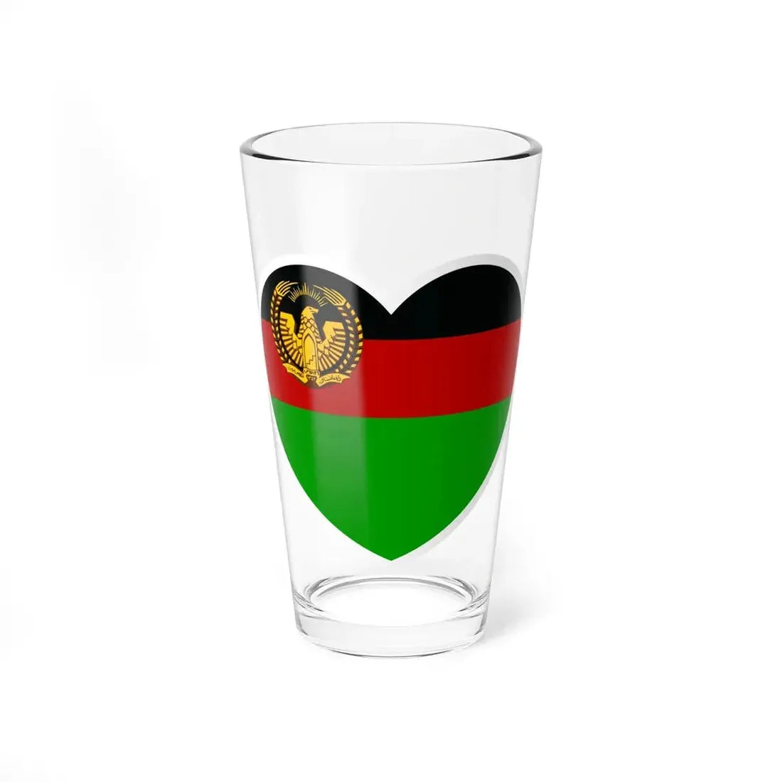 Heart Flag of Afghanistan 1974-1978 - Pint Glass 16oz 16oz - Go Mug Yourself