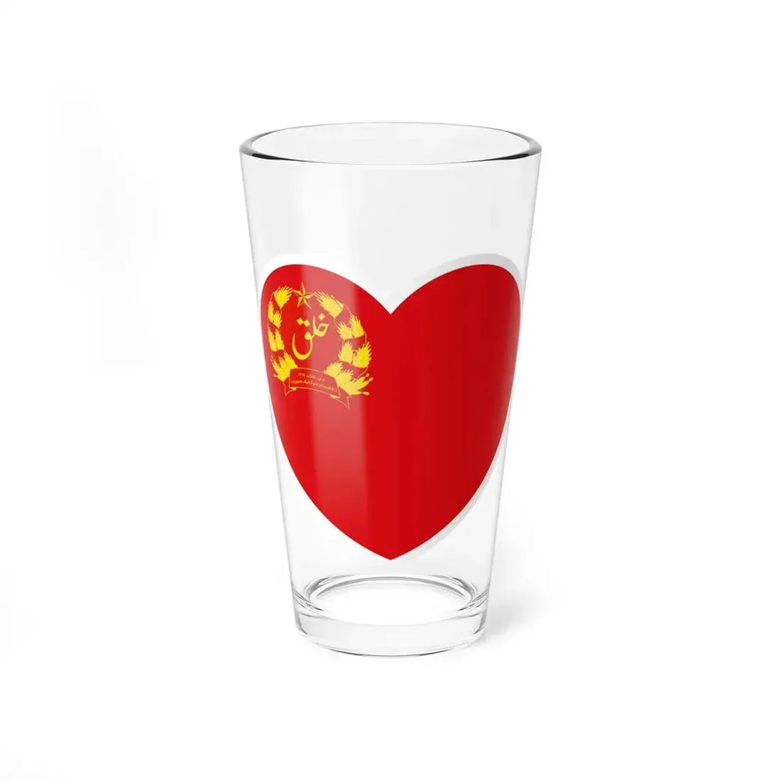 Heart Flag of Afghanistan 1978-1980 - Pint Glass 16oz 16oz - Go Mug Yourself