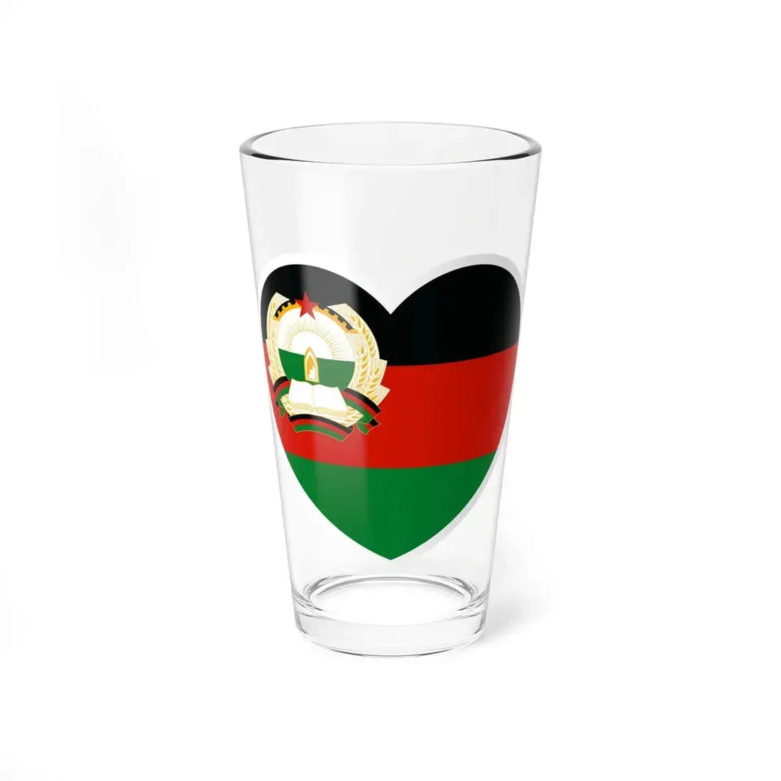 Heart Flag of Afghanistan 1980-1987 - Pint Glass 16oz 16oz - Go Mug Yourself